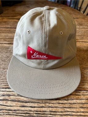 Askov Finlayson Keep the North Cold Flat Brim Hat - Khaki and Red